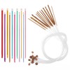 23 Pieces Tunisian Crochet Hooks Set, AHIER 12PCS Bamboo Crochet Hooks 3-10mm and 11PCS Tunisian Afghan Aluminum Knitting Needles Set 2-8mm (Assorted Color Aluminum Crochet Hooks) (Transparent)
