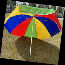 E Multicolor Parasol 다용도파라솔 UV차단 기능성 실내외 사용 초경량 접이식 야외 테라스 이벤트용 파라솔 [E색동파라솔+십자받침대] Multipurpose Parasol UV Protection Functional Indoor/Outdoor Use Ultra-Lightweight Folding Outdoor Terrace Event Parasol [E Color Striped Parasol + Cross Base]