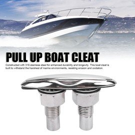 Luocute 5in Pull Up Marine Cleat, 316 Stainless Steel Retractable Boat Dock Cleat Highly Polished for RV Yacht Speedboat, with Versatile Mounting Needs and Secure Fixation