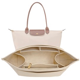 LOUKAYCCI Organizador de Bolso Insert para Longchamp Le Pliage L Insert de Bolso de Fieltro Long Champ Organizador de Bolsa Tote Insert con Compartime