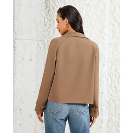 LookbookStore Trench Coat Womens Spring Trench Coat for Women 2025 Work Clothes for Women Office Casual Early Fall Fashion Womens Jackets Dressy Casual Camel Small Fits US Size 4 to 6