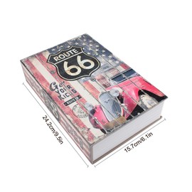 HIULLEN Storage Book, Dictionary Book Safe, Book Safe with Key, Book Safe Safe, Book Safe Security Box for Money, Jewellery, Documents, Valuables (Password Lock, Highway 66 Style)