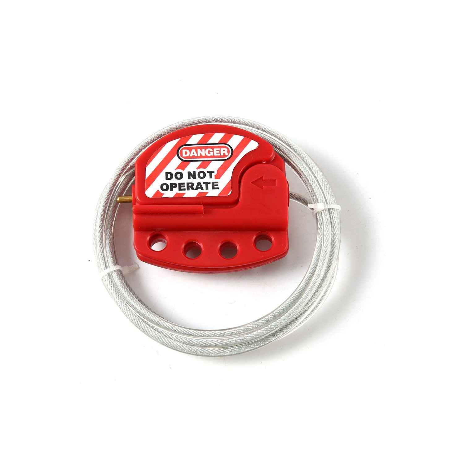 POFET Red Lockout Tagout Cable Lock. Adjustable Steel Vinyl Coated ...