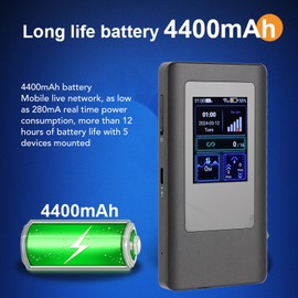 Generic WiFi Mobile Hotspot, 5G SIM Card Gigabit Dual Band Portable Router, 4400mAh 16 Devices Travel Router for Live Gaming Entertainment Tablets Laptop