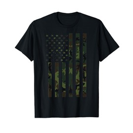 American Flag 4th of July Camo Military Camouflage Veteran T-Shirt