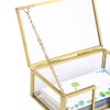 Hipiwe Glass Business Card Holder with Lid - Desktop Name