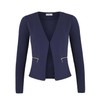 Women's Blazer with Pockets (382) (A-11) - dark blue Plain,