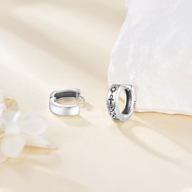 AXOMY Egyptian Hoop Earrings 925 Sterling Silver Ankh Earrings Vintage Jewelry Gifts for Men Women