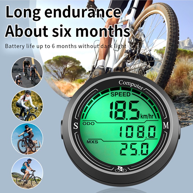 Cycling Speedometer Odometer Multi Function Electronic Speed Tester Temperature Time