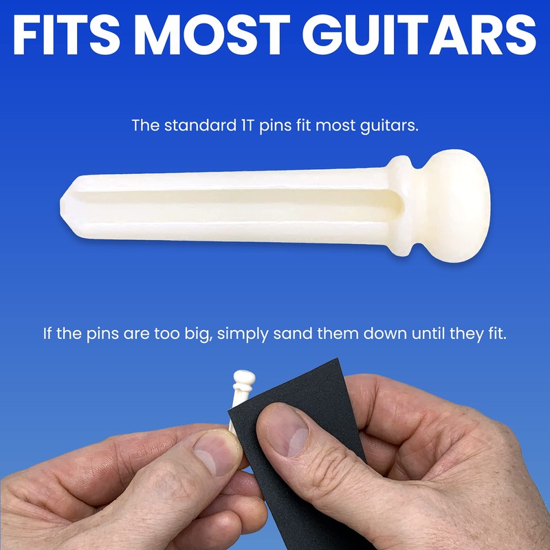 Crosby Slotted Pure Bone Bridge Pins with Abalone Dot Inlay