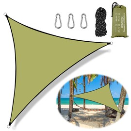 RANJIMA Awning Including Mounting Ropes, Triangular Awning 3 x 3 x 3 m, Triangular Sun Protection Balcony Sun Protection No Drilling UV Protection Canopy Tarpaulin Wind Protection for Garden, Outdoor,