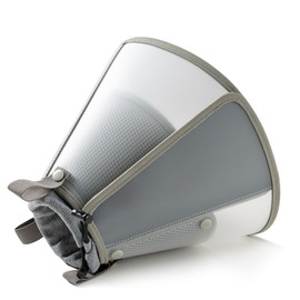 Soft Dog Cone Collar for Large Medium Small Dogs After Surgery, Adjustable Pet Recovery E-Collar, Elizabethan Collar for Dogs and Cats, Grey Medium