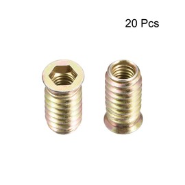 uxcell Wood Furniture M8x25mm Threaded Insert Nuts Interface Hex Socket Drive 20pcs