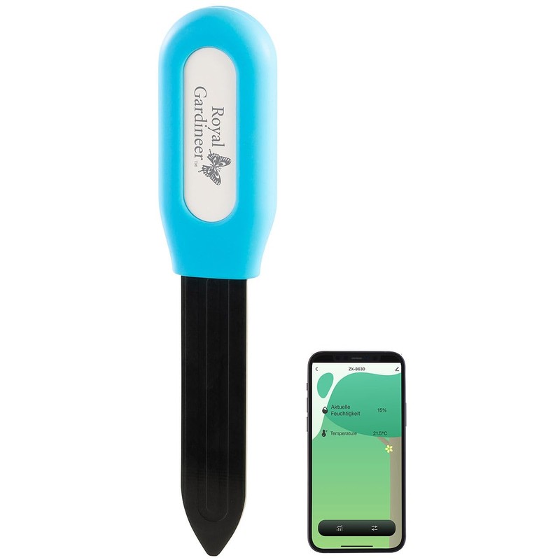 Luminea Home Control Plant Soil Moisture & Temperature Sensor with