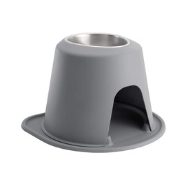 WeatherTech Single High Pet Feeding System - Raised Dog/Cat Bowl - 10" High Stand Dark Grey (SH6410DGDG)