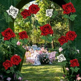 20 Pcs Wonderland Tea Party Decoration Vintage Rose Cardboard Banner