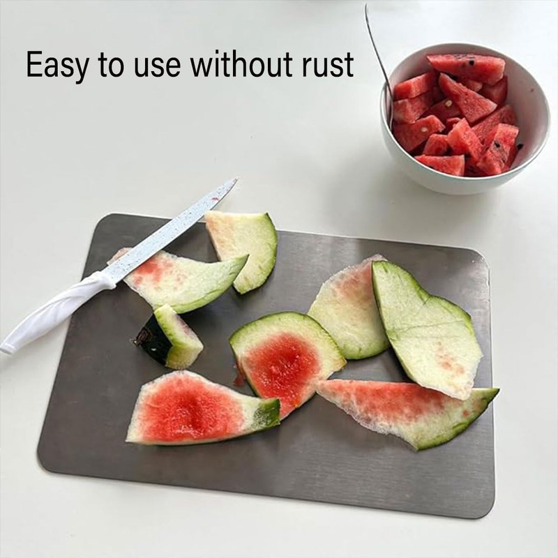 AIMALL Stainless Steel Cutting Board Set, 3 Sizes Anti-Bacterial Double-Sided