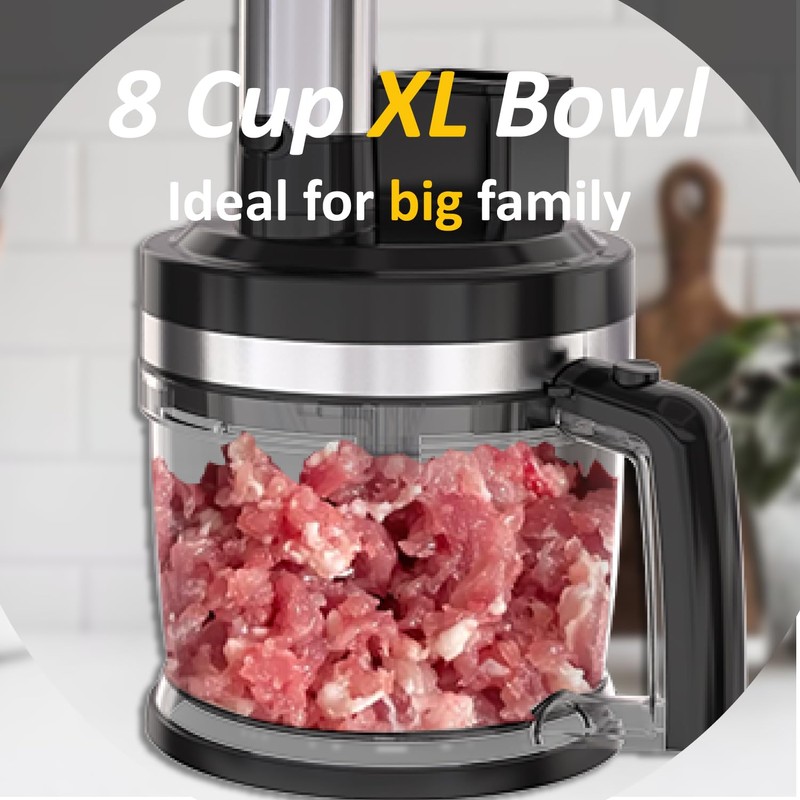 Food Processor & Immersion Hand Blender, 2L Vegetable Chopper With