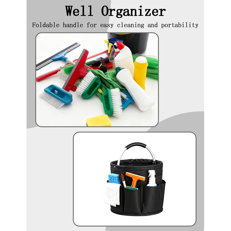 Cleaning Caddy with Handle, for Cleaning Supplies Organizer Bucket