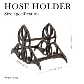 Linton Arts Garden Hose Holder Wall Mount – Heavy Duty Cast Iron Hose Hanger, Vintage Decorative Hose Holder for Outside Wall, Patio, Yard, or Villa (10.62"x6.92"x5.98")