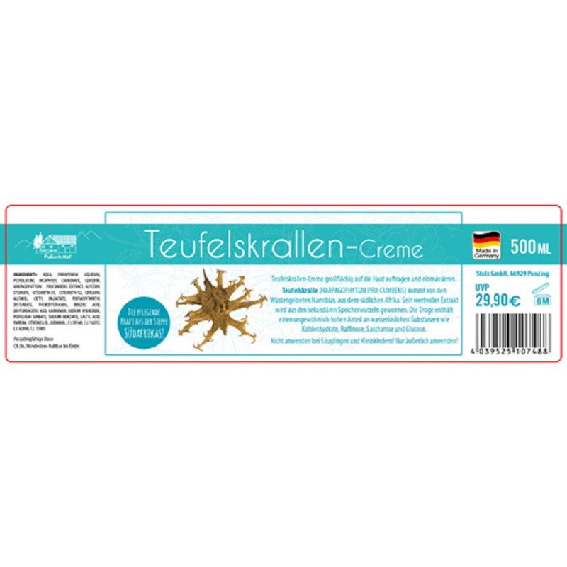 Pullach Yof Devil's Claw Cream 500 ml