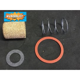 Quadrajet bronze fuel filter with spring and inlet gasket
