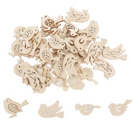 MAGICLULU 50pcs Diy Wooden Bird Shape Slice Craft Decoration En for Crafting Unfinished Projects