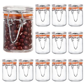 Norme 24 Pcs Glass Spice Jars with Airtight Lid, Leakproof Clamp Containers for Home Kitchen Herb Tea Seasoning Sugar Storage Containers(1.7 oz)