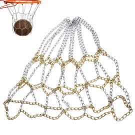 Basketball Net Replacement, Basketball Net Chain, Basketball Net Outdoor, Basketball Net 12 Hole, Basketball Net Metal, for Indoor Basketball Court, Campus Basketball Court