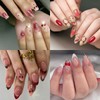 5D Embossed Cherry Nail Stickers for Nail Art Gold Nail