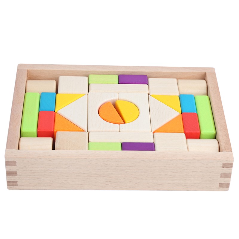 MultiColor Building Blocks Toy Wooden Boxed Children Kid Educational Toy