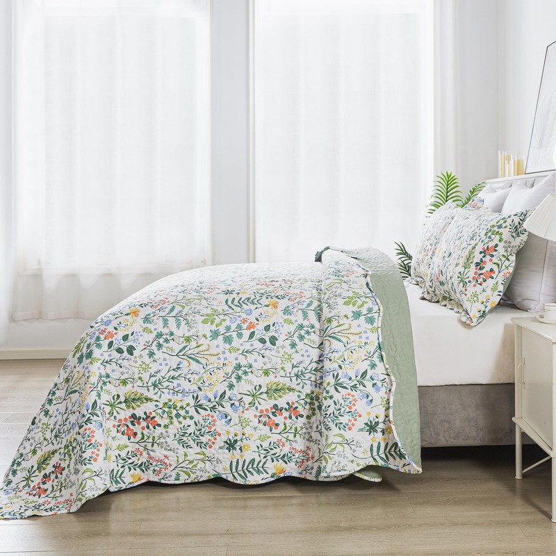 HoneiLife Queen Quilt Bedding Set - 3 Pieces Microfiber Quilt
