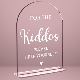 Wedding Sign，For The Kiddos Wedding Sign, Weddings Supplies 5x7 Inch, Kids Wedding Activities Acrylic Plaque, Please Help Yourself Sign, Wedding Signs for Ceremony And Reception decorative-signs258