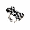xuzhiyuan Colorful Checkerboard Bow Statement Ring Acrylic Plaid Open Ring