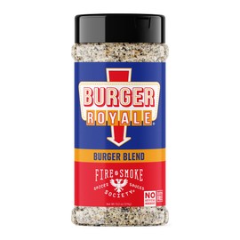 Fire & Smoke Burger Royale Burger Seasoning | BBQ Rub for Smoking and Grilling Meat | Beef, Pork, Chicken, Turkey, Veggie | BBQ Rubs and Spices | Brown Sugar, Smoked Salt, Garlic, Black Pepper | XL 13.2 oz