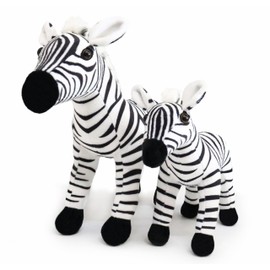 ICE KING BEAR Mom and Baby Stuffed Animals Soft Toy Set Zoo Wild Animals Plush (Zebra)