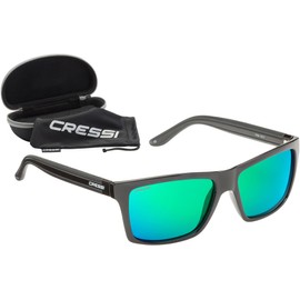 Cressi Unisex Rio Sports Sunglasses, Black/Lens Green, Uni