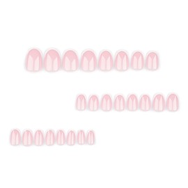 French Tip Press on Nails Short Almond False Nails Nude Pink Removable Nail Tips Wearable Fake Nails Full Cover Simple Style Acrylic Artificial Nails with Glitter Design for Women Nail Decoration