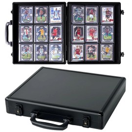 Azamou Toploader Binder for Trading Cards Hard Cases Holds 180 Toploaders 9 Pocke