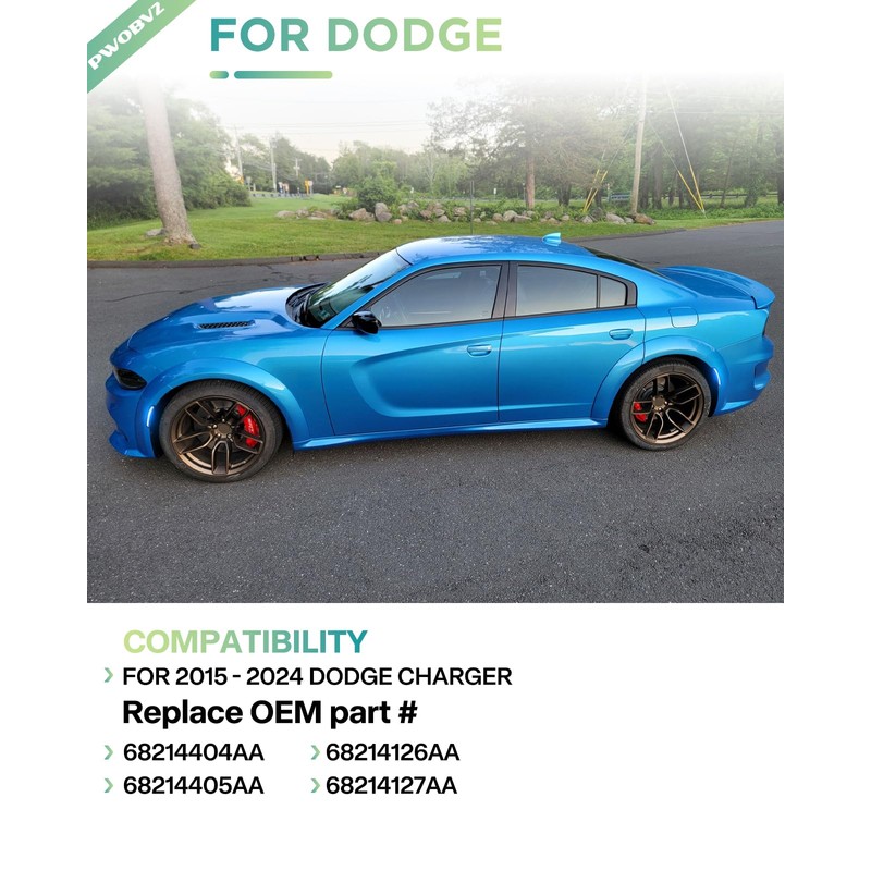 PWOBVZ Dynamic Blue LED Side Marker Light for Dodge Charger