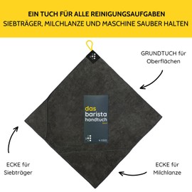 Coyooco Barista Cloth (3-in-1) | For All Cleaning Steps on the Portafilter Machine | Espresso Accessories | Made in Germany