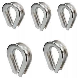 Unbranded Marine Heavy Duty Wire Rope Chain THIMBLE Rig Anchor 5 Pc 3/8" Stainless Steel