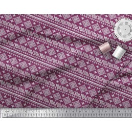 Soimoi Pink Rayon Fabric Aztec African Fabric Prints by Yard 56 Inch Wide