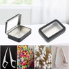 LIGHUFEIC 2 Pack Visualization Metal Hinged Tin Box Metal Rectangular
