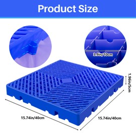 TMINEL Plastic Pallets for Basement Storage Lightweight Plastic Pallets with Plastic Grate Nestable Plastic Pallets for Indoor and Outdoor Waterproof Storage (2pcs-15.74 * 15.74 * 1.96in)