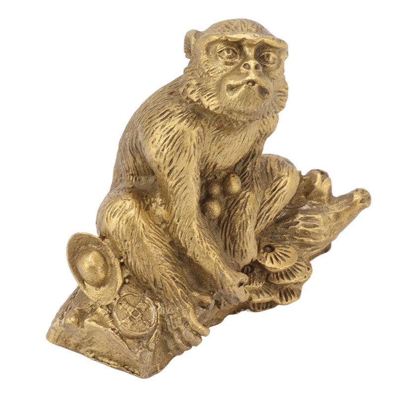 Brass Monkey Statue Chinese Zodiac Handmade Home Decor Collectibles Figurine