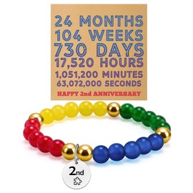 2nd Anniversary Bracelet Romantic 2 Years Anniversary Jewelry for Her Wife 2nd Wedding Anniversary’s Presents for Couple Cotton 2 nd Anniversary’s Couple Gifts Ideas Marriage Gifts for Her Wife