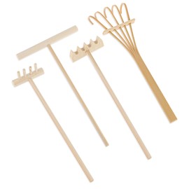 4 Pack Miniature Tabletop Rock Sand Zen Garden Accessories, Mini Zen Garden Rake Tools, Zen Sand Garden Rake Set, Small Rakes for Garden Beds, Mini Sand Stamp Rakes for Home Gift Garden Decor