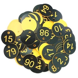 100Pcs Numbers Tags, Round Tags,Beehive Label Marker with Hole, Round Beehive Label Beekeeping Accessory, Number Plates Key Rings,Numbered Tag Classification Sign for Beekeeping Livestock Farming