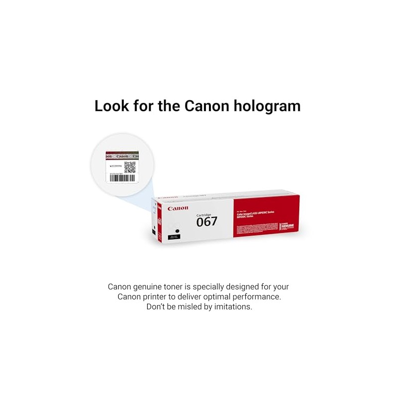 Canon Genuine 067 Black Toner Cartridge Compatible with LBP633Cdw, LBP632Cdw,